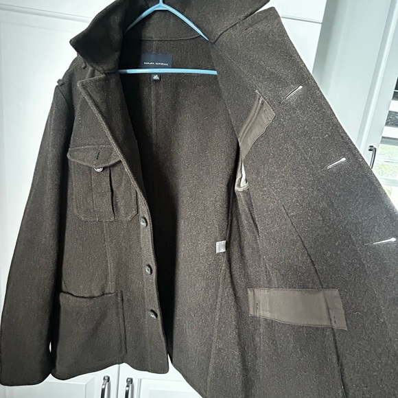 Military Banana Republic Dark Brown Military Jacket/wool - Picture 3 of 10